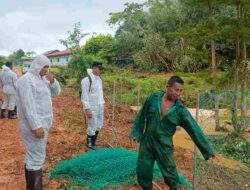 Kapolsek Bulang Iptu Adyanto Langsung Lakukan Pulbaket Tinjau Penangkaran Buaya Yang Jebol di Pulau Bulan