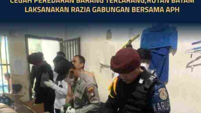 Cegah Peredaran Barang Terlarang,Rutan Batam Laksanakan Razia Gabungan Bersama APH