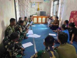 Sambut Hari Paskah, Satgas Yonif 136/TS dan Warga Latihan Paduan Suara Bersama Jama’at Gereja St. Katolik Mulia, Puncak Mulia