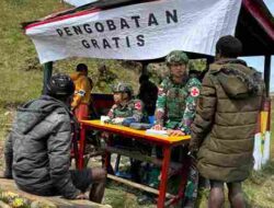 TNI Peduli di Tanah Papua, Satgas Yonif 136/TS Laksanakan Pengobatan Gratis di Distrik Nume