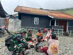 Pengabdian Tampa Batas, Pelayanan Kesehatan Keliling Satgas Yonif 136/Tuah Sakti Rutin dilakukan Di Wilayah Pos KP 55 Intan Jaya Papua