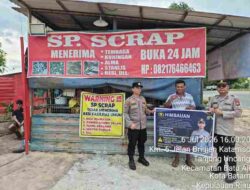 Polsek Batu Aji Pasang Spanduk, Himbau Pelaku Usaha Scrap Dalam Upaya Mencegah Pencurian Besi Lainya Yang Berasal dari Fasilitas Umum di Wilayah Kecamatan Batu Aji