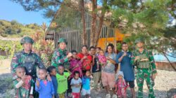 Satgas Yonif 136/Tuah Sakti Laksanakan Anjangsana di Kampung Lungguneri, Tebar Kepedulian dan Kebahagiaan