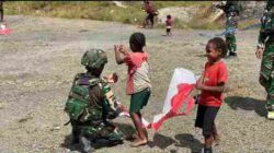 Semarakkan HUT Ke-81 RI di Irimuli, Satgas Yonif 136/Tuah Sakti Adakan Lomba Layang-Layang di Desa Irimuli Puncak Jaya Papua Tengah