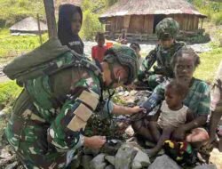 Satgas Yonif 136/TS Pos Tinggi Nambut Gelar Pelayanan Kesehatan bagi Masyarakat Kampung Tinggi Nambut Puncak Jaya Papua